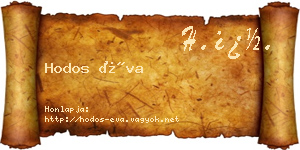 Hodos Éva névjegykártya